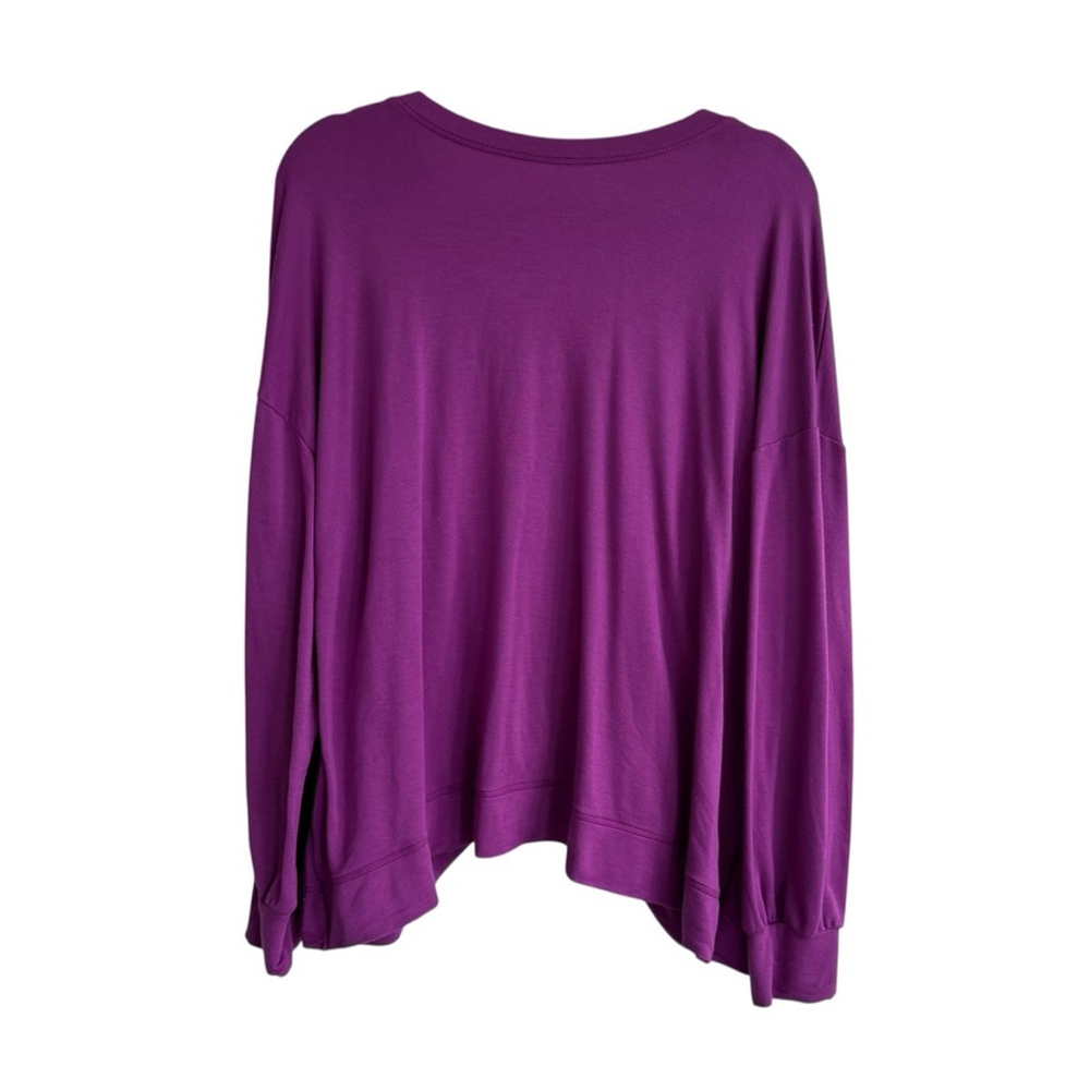 Penningtons Active Zone Twist Back Long Sleeve Athleisure Purple Top Sz 1X